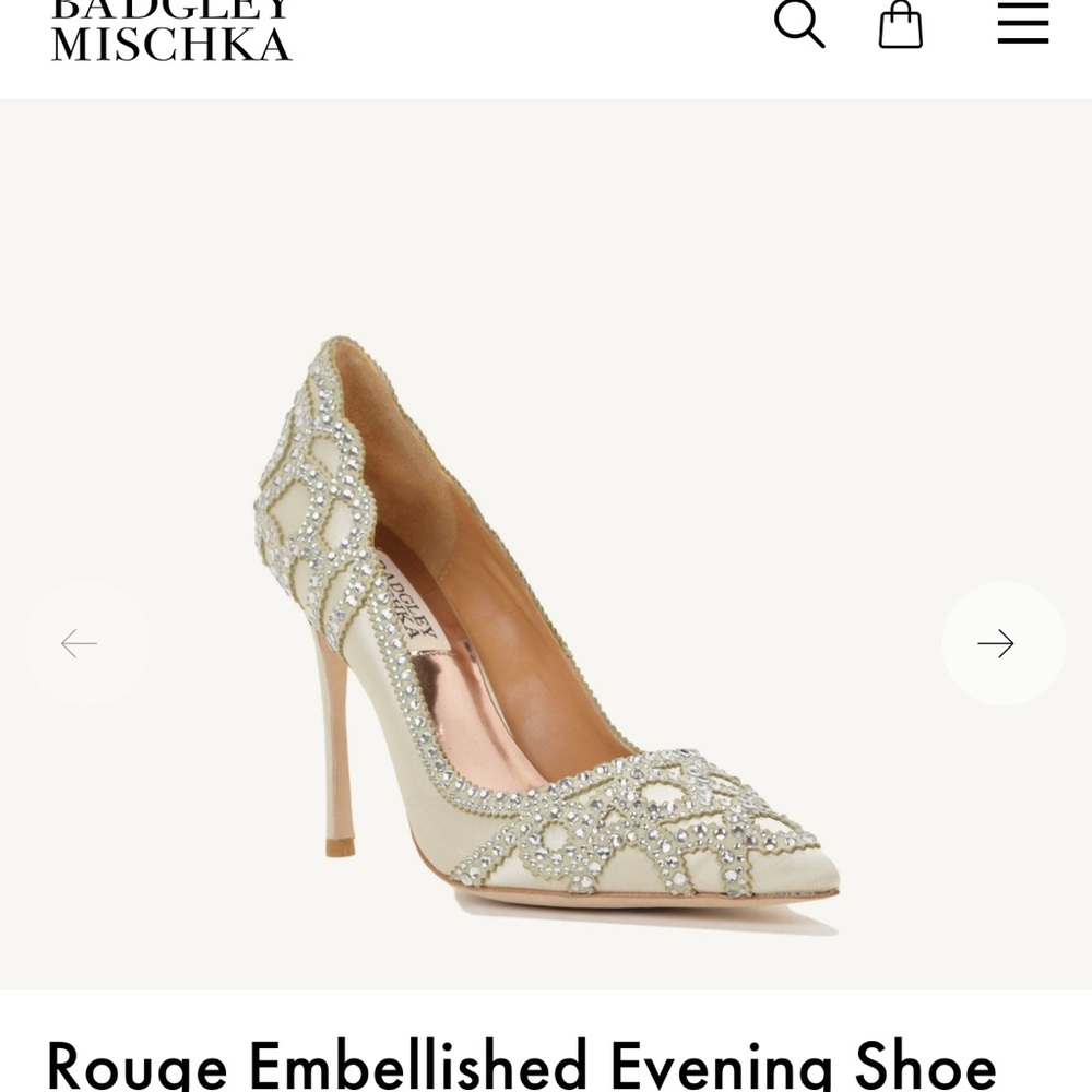 Badgley Mischka Ivory Embellished Heels